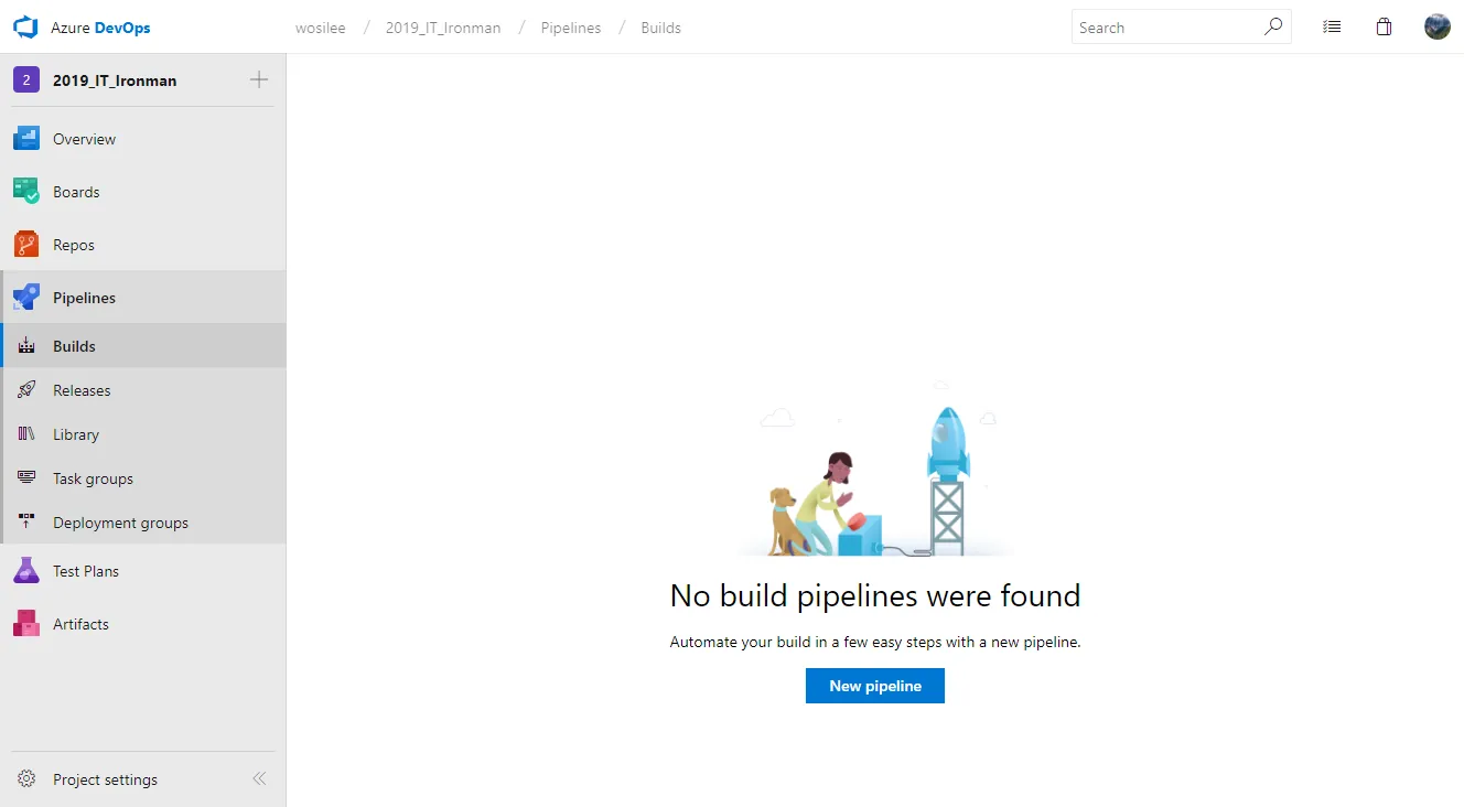 Azure Pipeline 的建置頁面