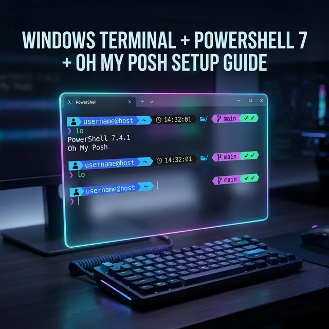 打造極致美觀的 Windows 開發環境：Windows Terminal + PowerShell 7 + Oh My Posh 完全攻略 - 覺得終端機太醜？手把手教你配置 Windows Terminal、升級 PowerShell 7，並使用 Oh My Posh 自訂美酷外觀，提升你的開發幸福感與生產力。